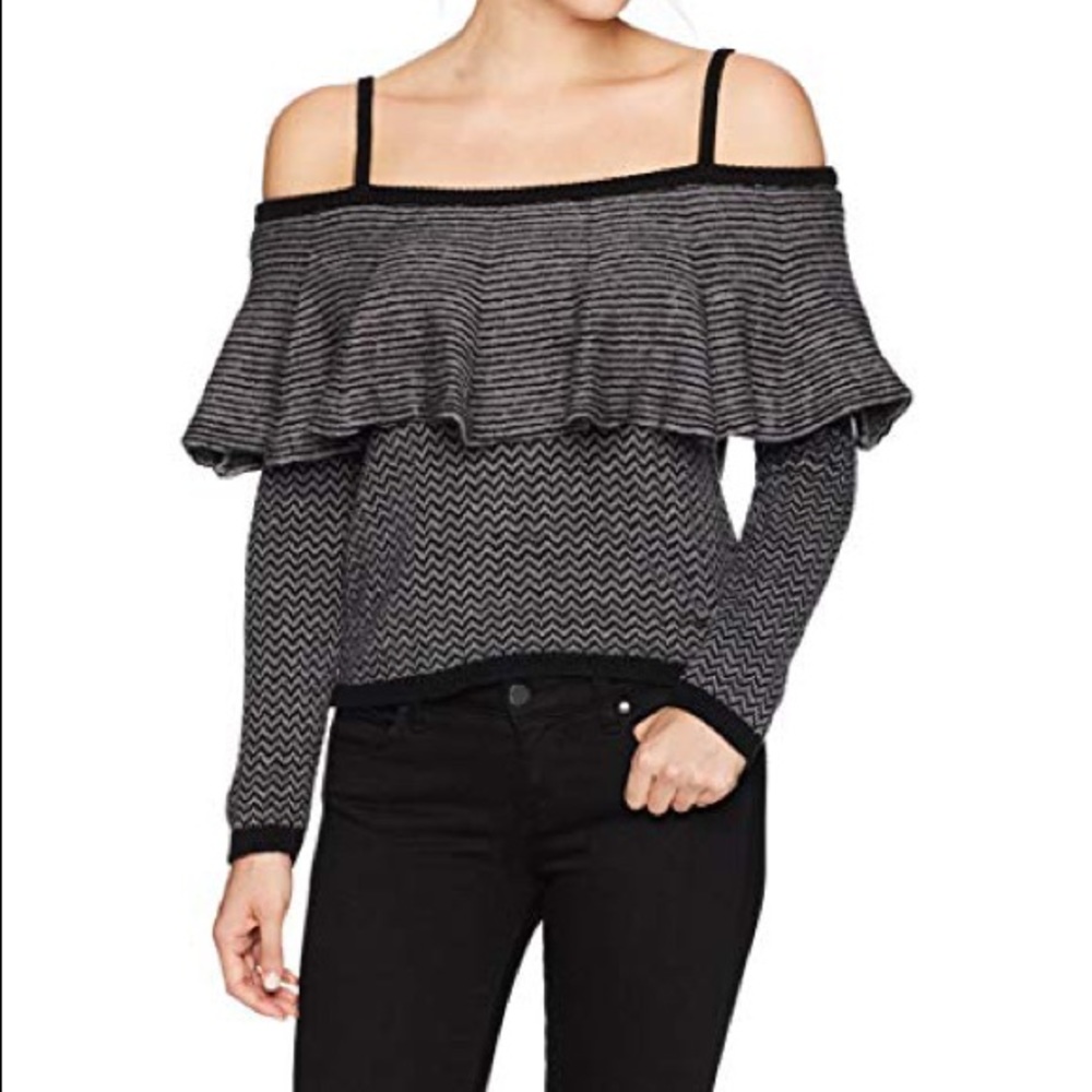 BB Dakota Debeny Ruffle Off The Shoulder Sweater